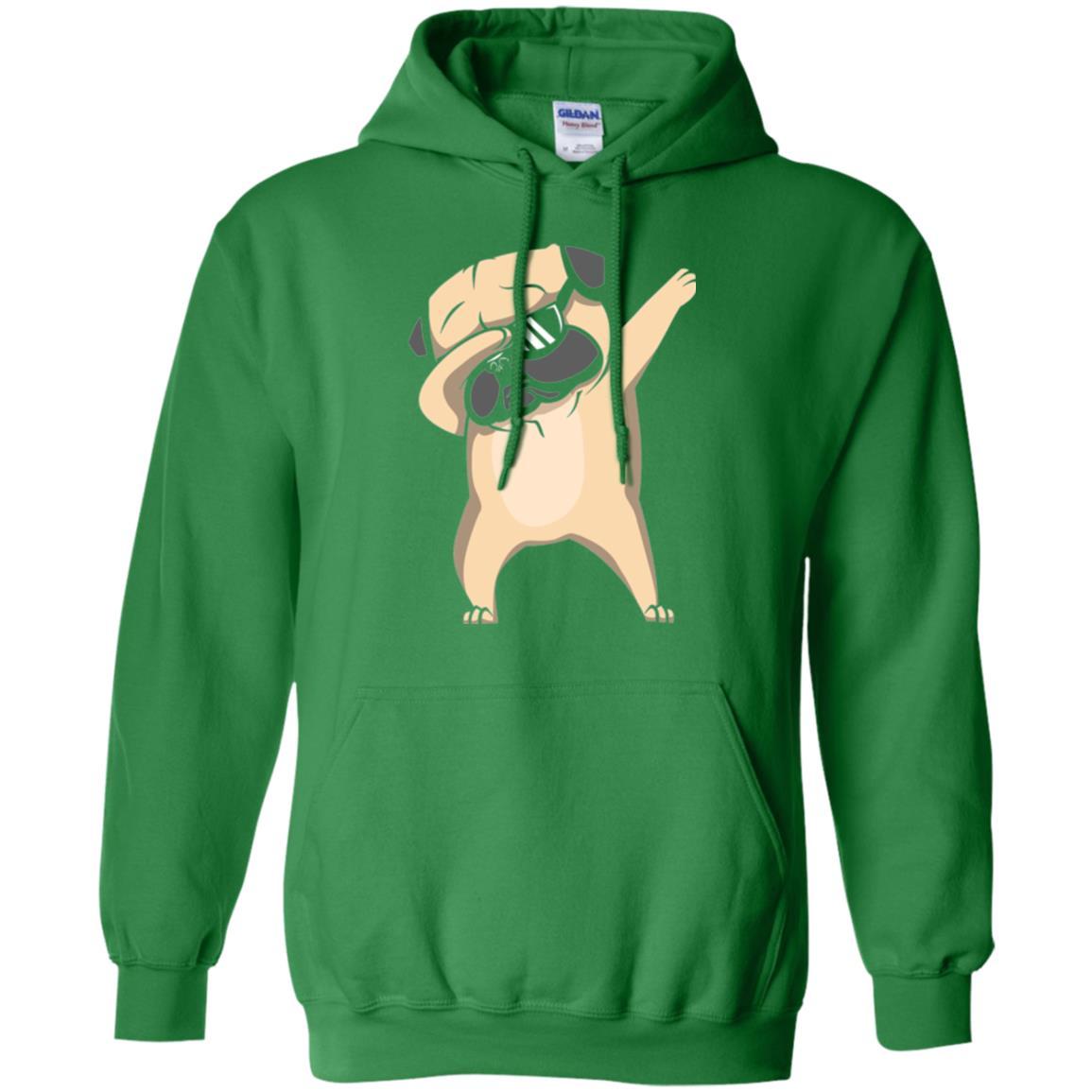 Dog Lover T-shirt Dabbing Pug T-shirt Irish Green