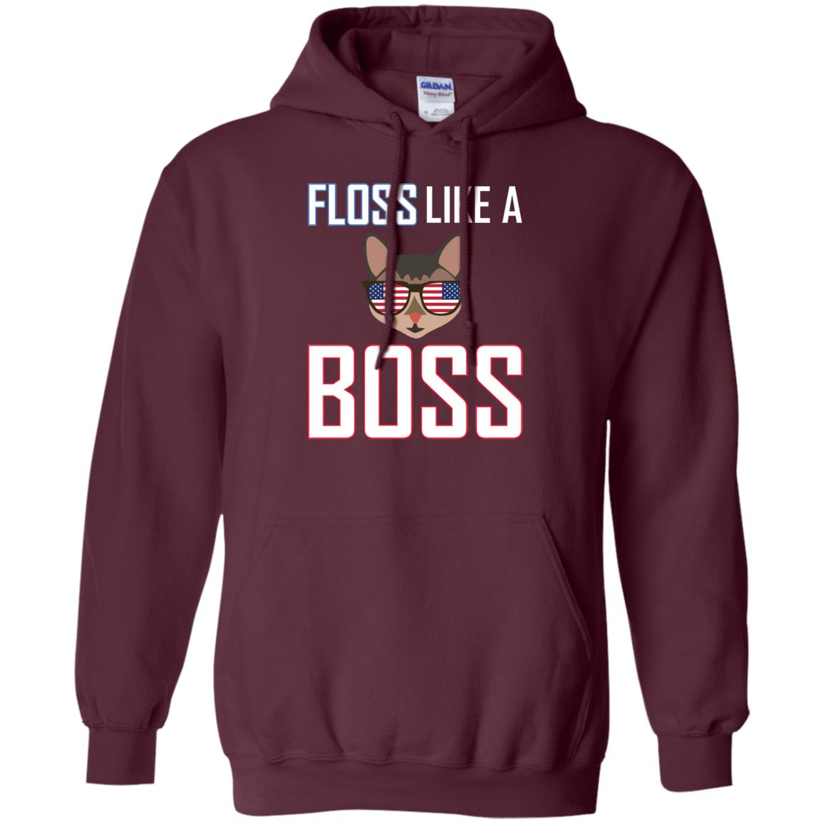 Floss Like A Boss Cat Shirt Maroon