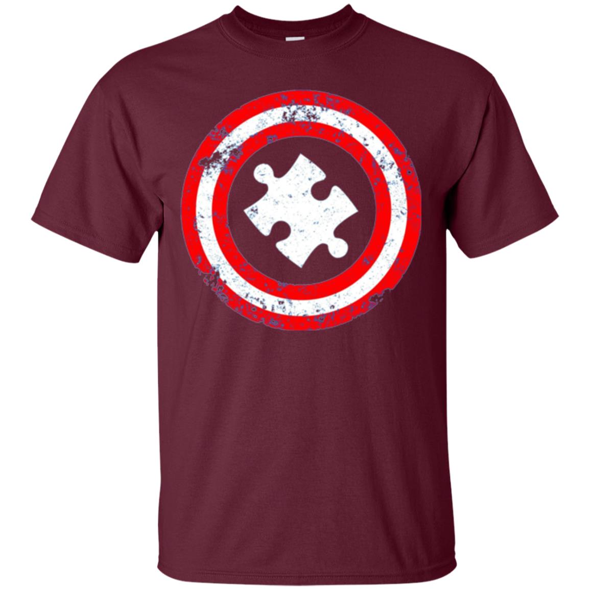 Captain Autism Superhero T-shirt Autism Awareness Maroon