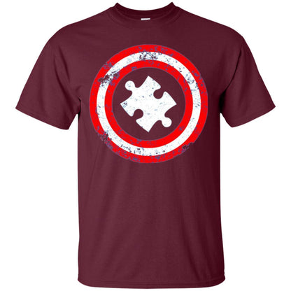 Captain Autism Superhero T-shirt Autism Awareness Maroon