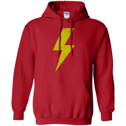 Retro Distressed Yellow Lighting Bolt T Shirt Red