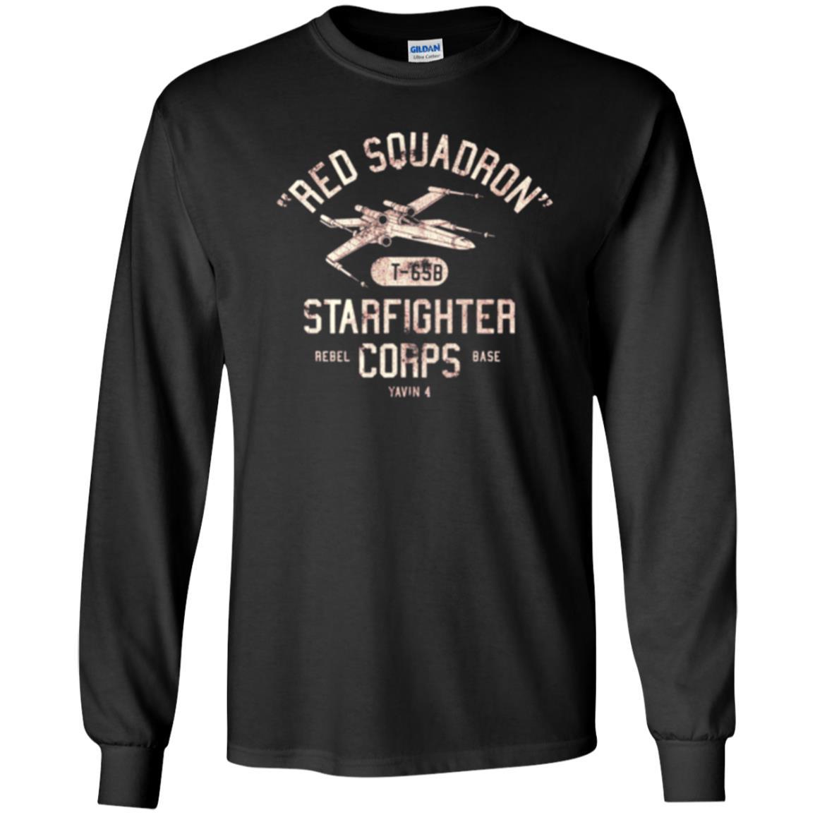 Film T-shirt Red Squadron T-65b Starfighter Rebel Corps Base Black