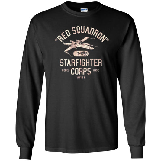 Film T-shirt Red Squadron T-65b Starfighter Rebel Corps Base Black