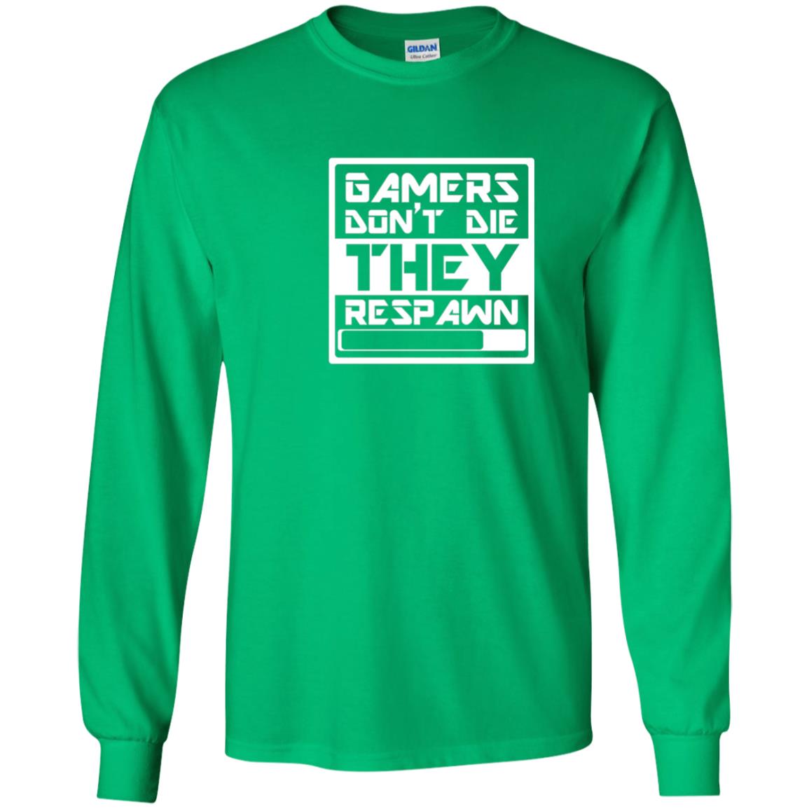 Video Gamer Shirt Don_t Die They Respawn Irish Green