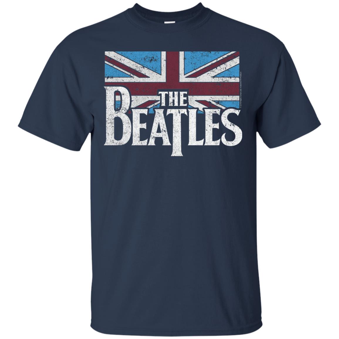 The Beatles British Flag Red Shirt Navy