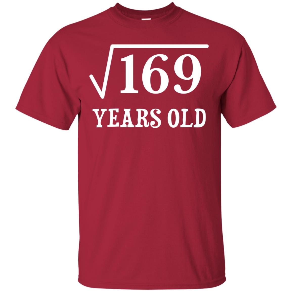 Square Root Of 169 13 Years Old 13th Birthday T-shirt Cardinal
