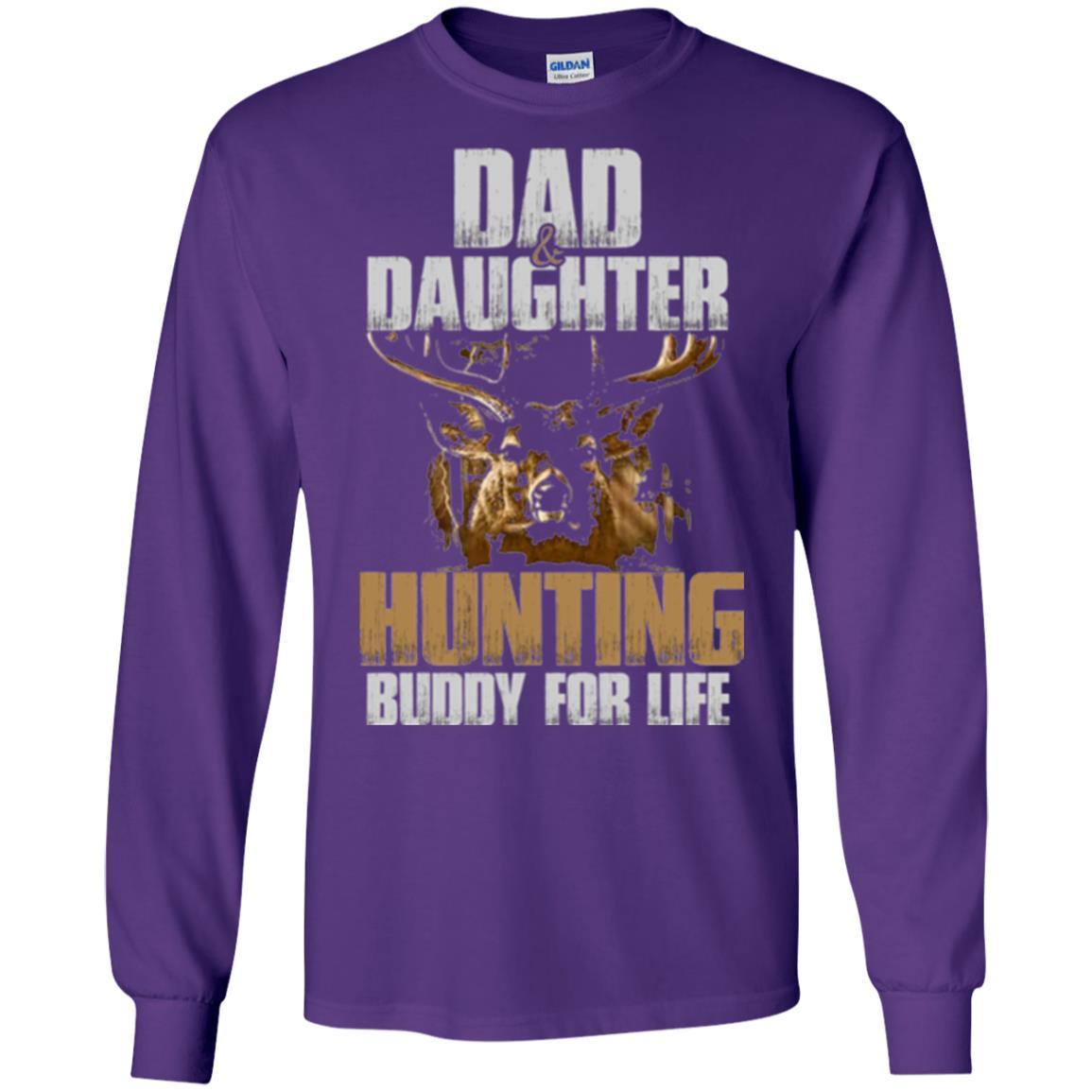 Family Christmas T-shirt Dad And Daughter Hunting Buddy For Life Purple