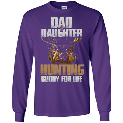 Family Christmas T-shirt Dad And Daughter Hunting Buddy For Life Purple