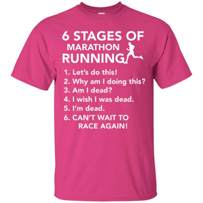 Runner T-shirt 6 Stages Of Marathon Running Heliconia