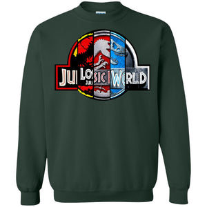 Jurassic World Movie Fan ShirtG180 Gildan Crewneck Pullover Sweatshirt 8 oz.