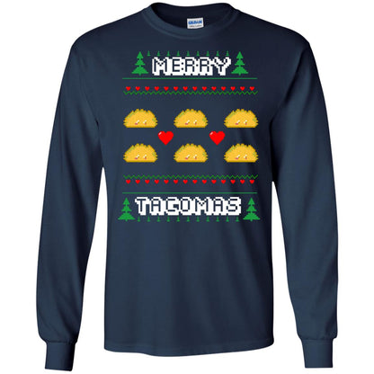 Merry Tacomas X-mas Gift Shirt For Taco Lovers Navy