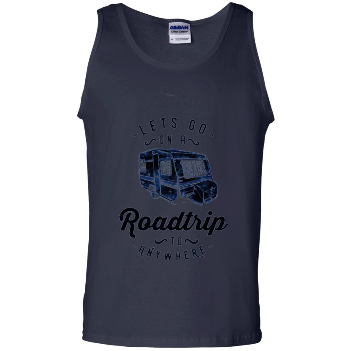 American Roadtrip T-shirt Let_s Go On A Roadtrip To Anywhere Navy