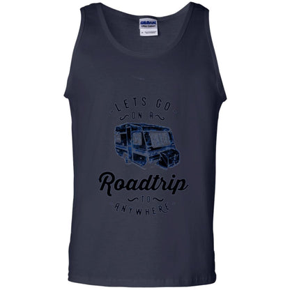 American Roadtrip T-shirt Let_s Go On A Roadtrip To Anywhere Navy