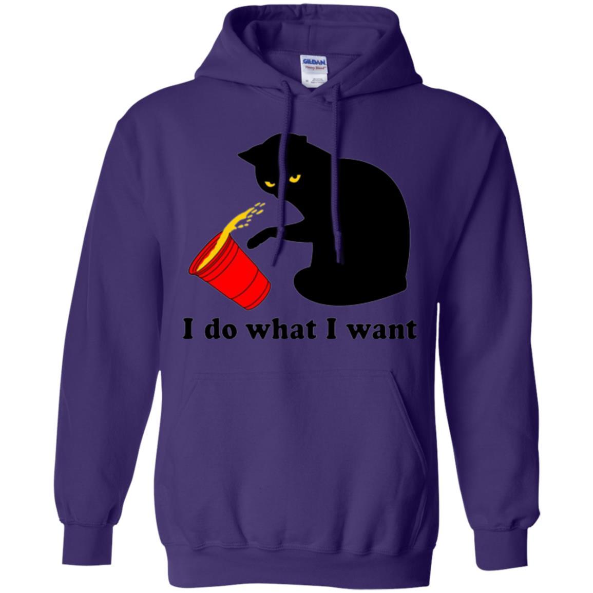 Cat Lover T-shirt I Do What I Want Purple