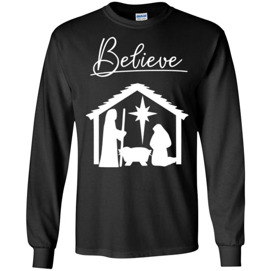Christian Christmas T-shirt Believe Jesus Celebrate Black