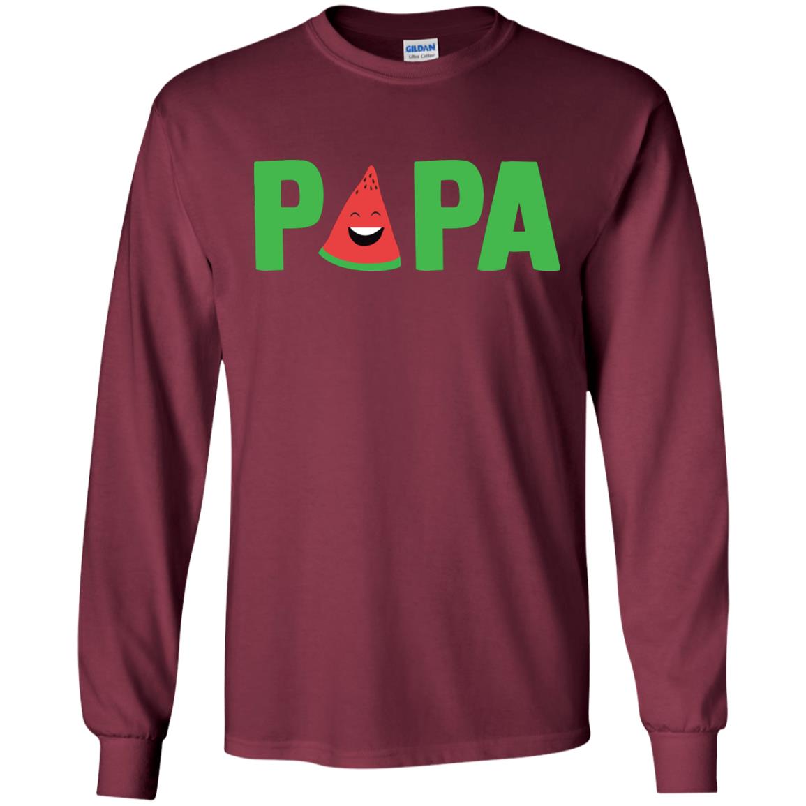 Papa Watermelon Funny Summer Melon Fruit Shirt For Mens Maroon