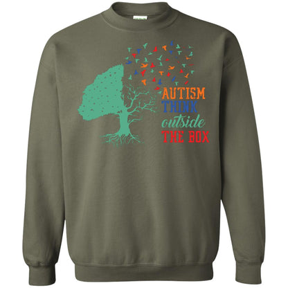 Autism Think Outside The Box Autism Awearness T-shirt Military Green