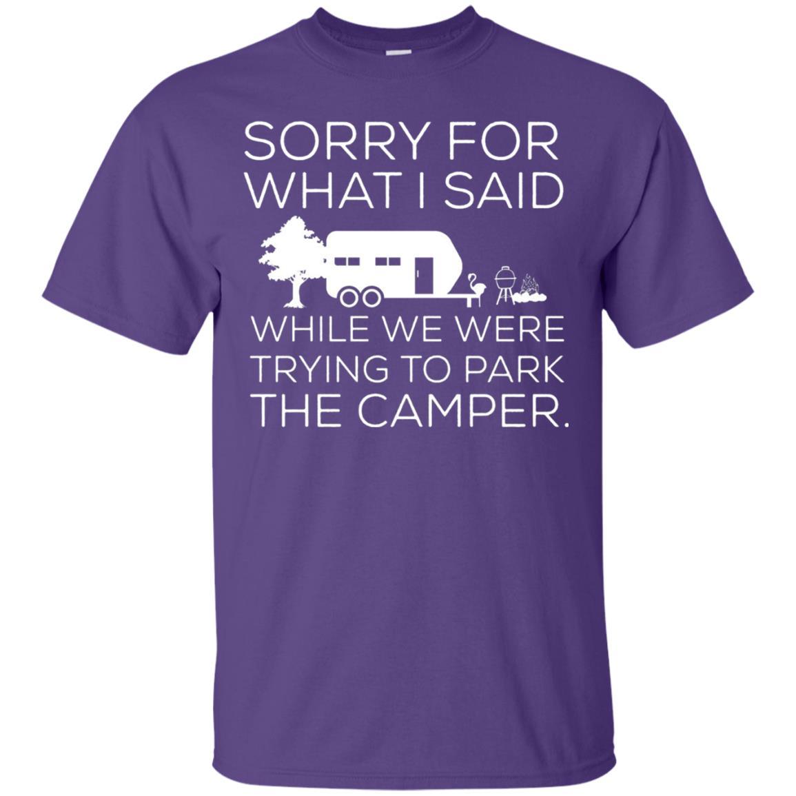 Camping T-shirt We Were Trying To Park The Camper Purple