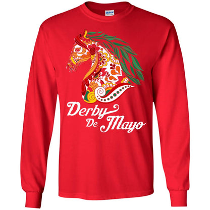 Derby Cinco De Mayo Floral Horse Race T-shirt Red