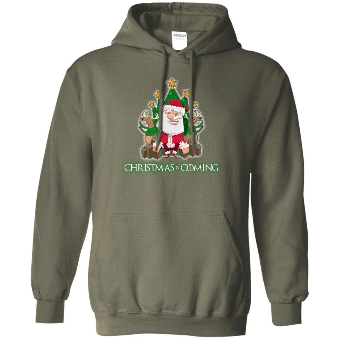 Christmas Is Coming T-shirt Military Green