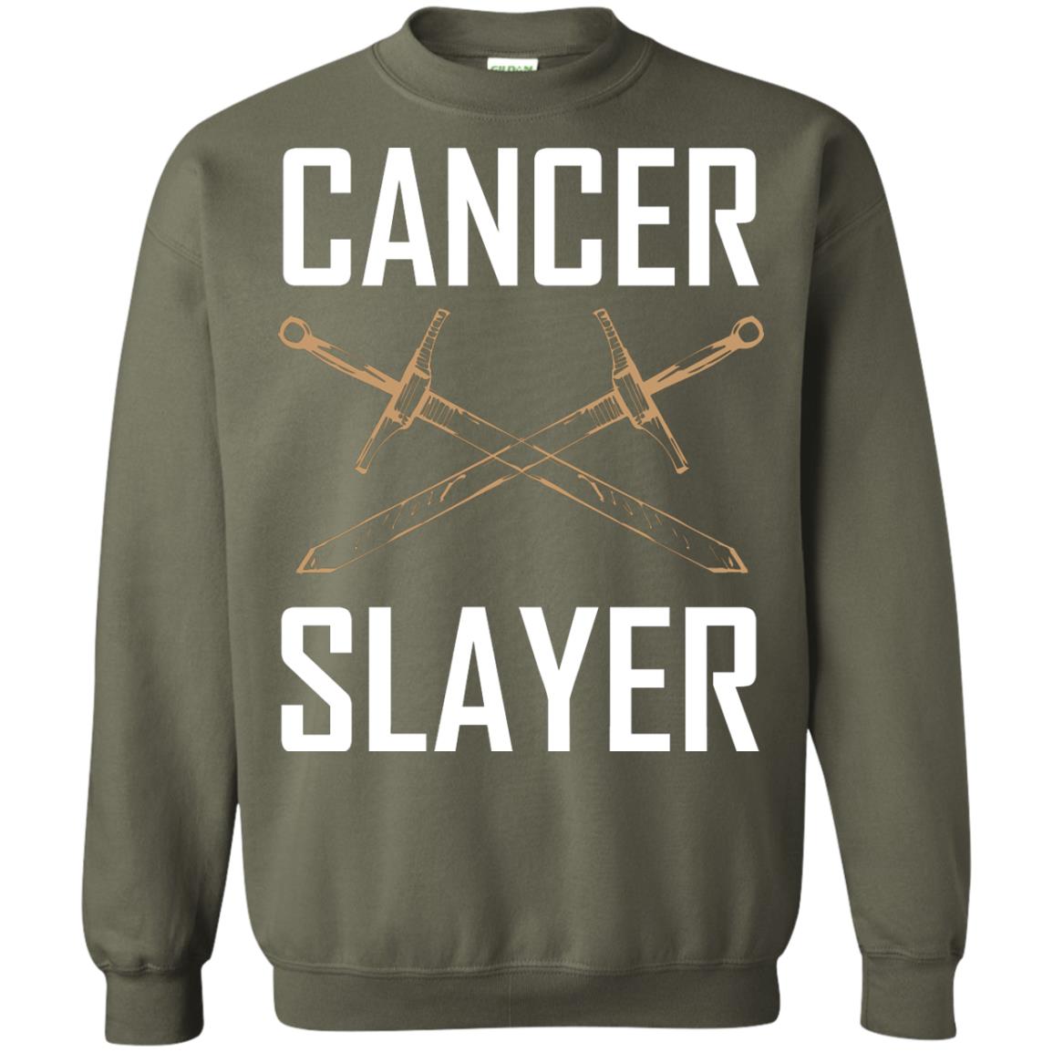 Cancer Slayer Cancer Survivor Shirt Military Green