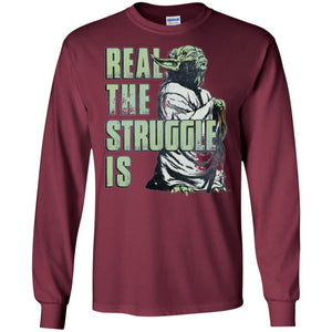 Film T-shirt Star Wars Yoda Real The Struggle Is Graphic