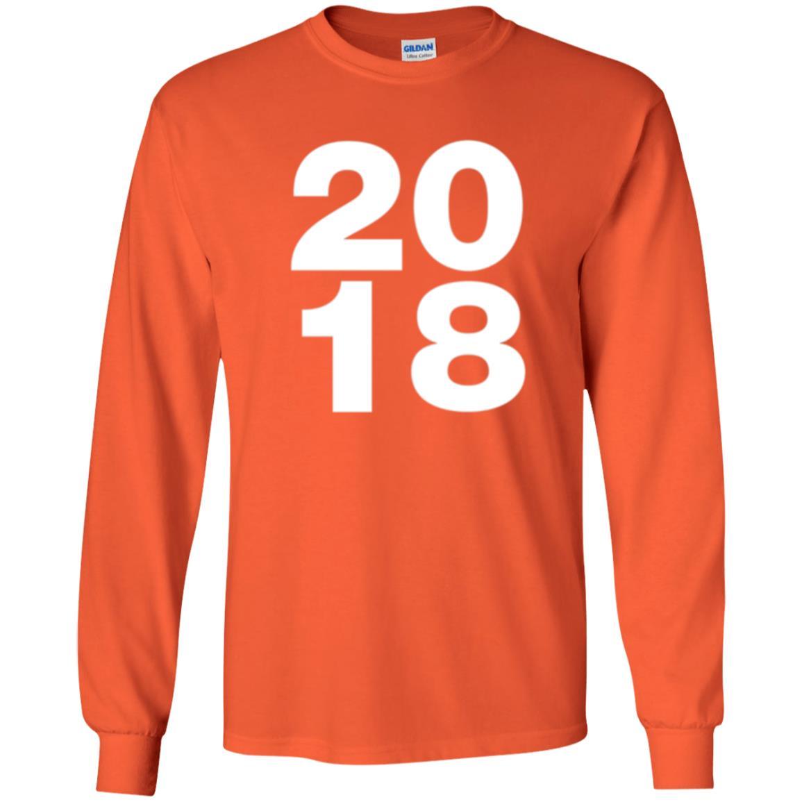 Happy New Year T-shirt 2018 New Year Party T-shirt Orange