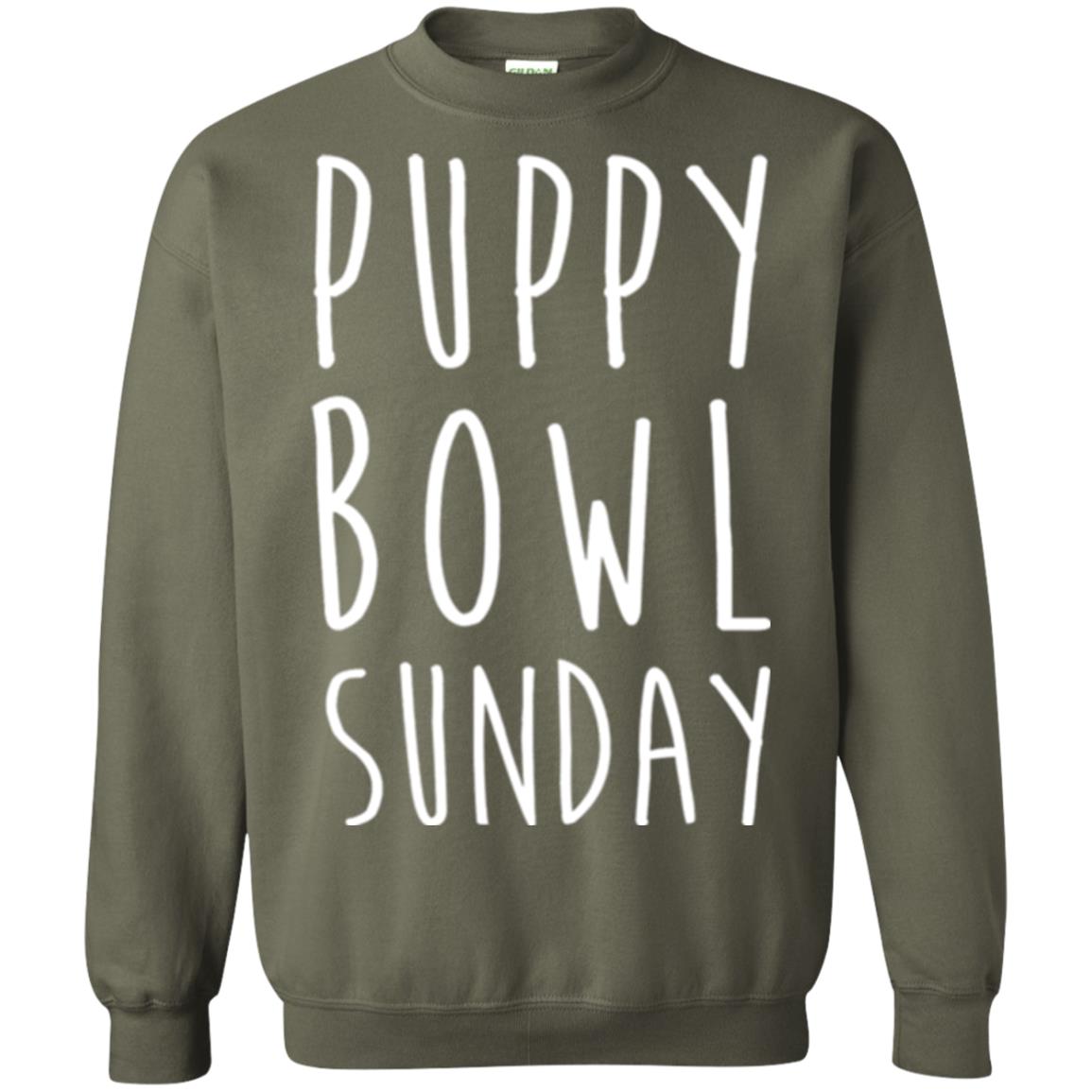 Football Dog Lover T-shirt Puppy Bowl Sunday T-shirt Military Green