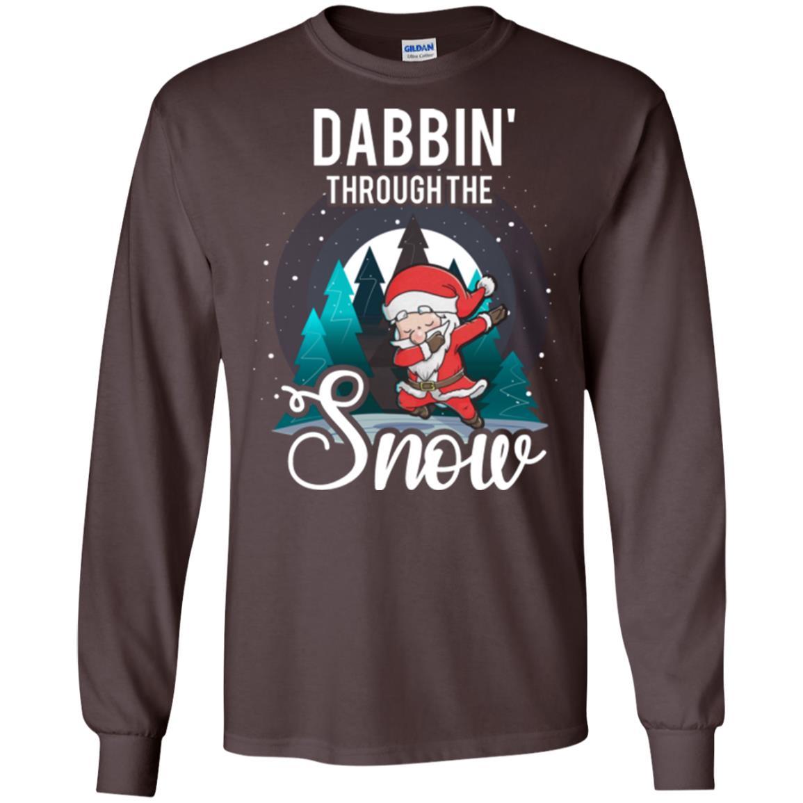 Christmas T-shirt Santa Claus Dabbing Through The Snow Dark Chocolate