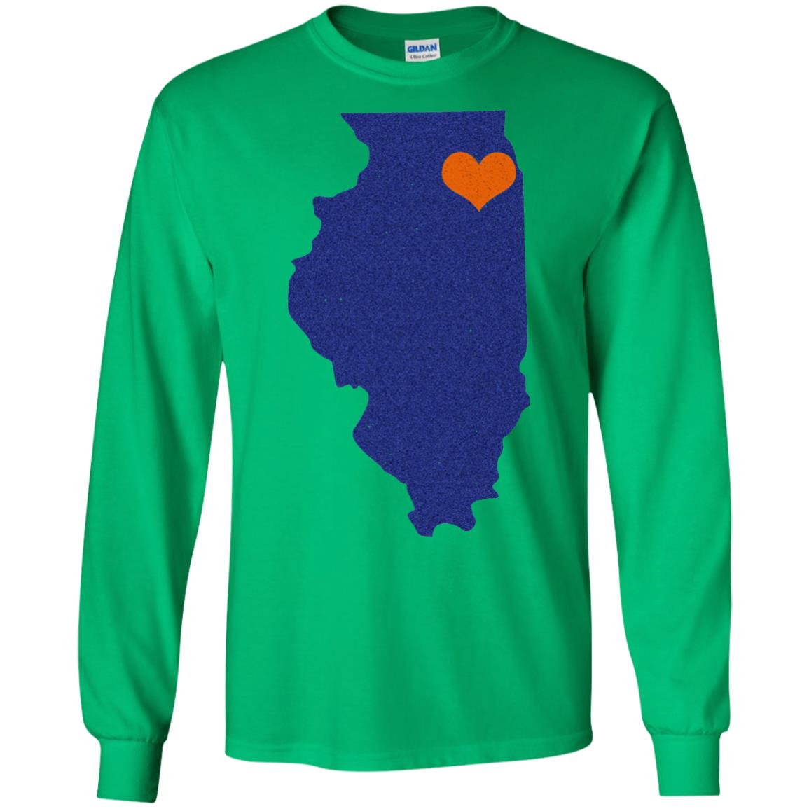 Football T-shirt Chicago Illinois Heart Irish Green