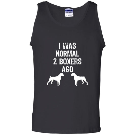 Dog Lover T-shirt I Was Normal 2 Boxers Ago Black