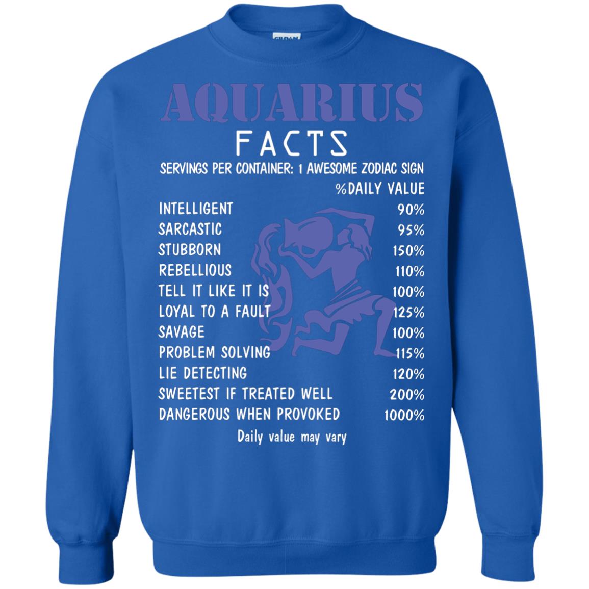 Aquarius Facts 1 Awesome Zodiac Sign Gift Shirt Fo Aquarius Horoscope Royal