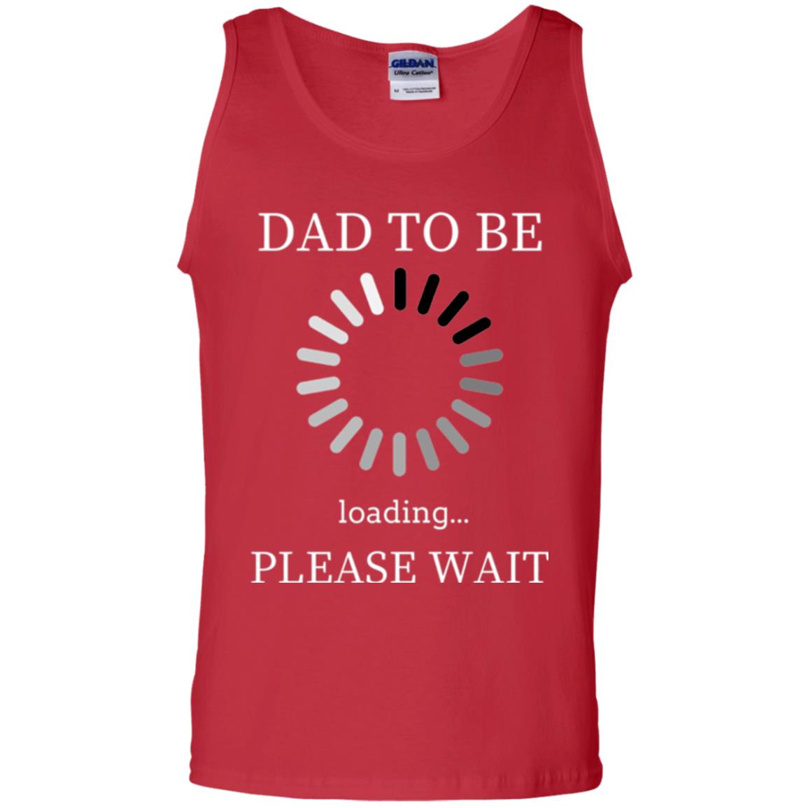 Funny Future Father T-shirt Dad Tobe Loading Please Wait Red