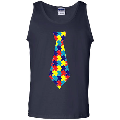 Autism Awareness T-shirt Puzzle Neck Tie 2018 Navy