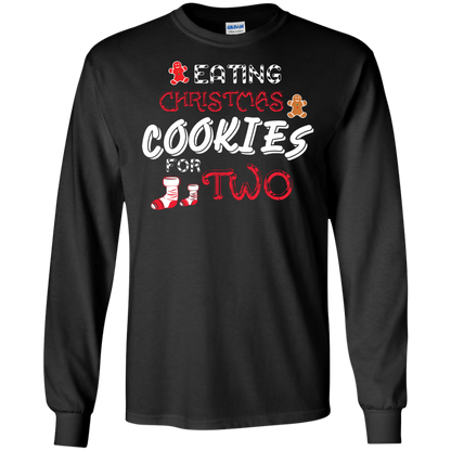 Christmas T-shirt Eating Christmas Cookies For Two Black