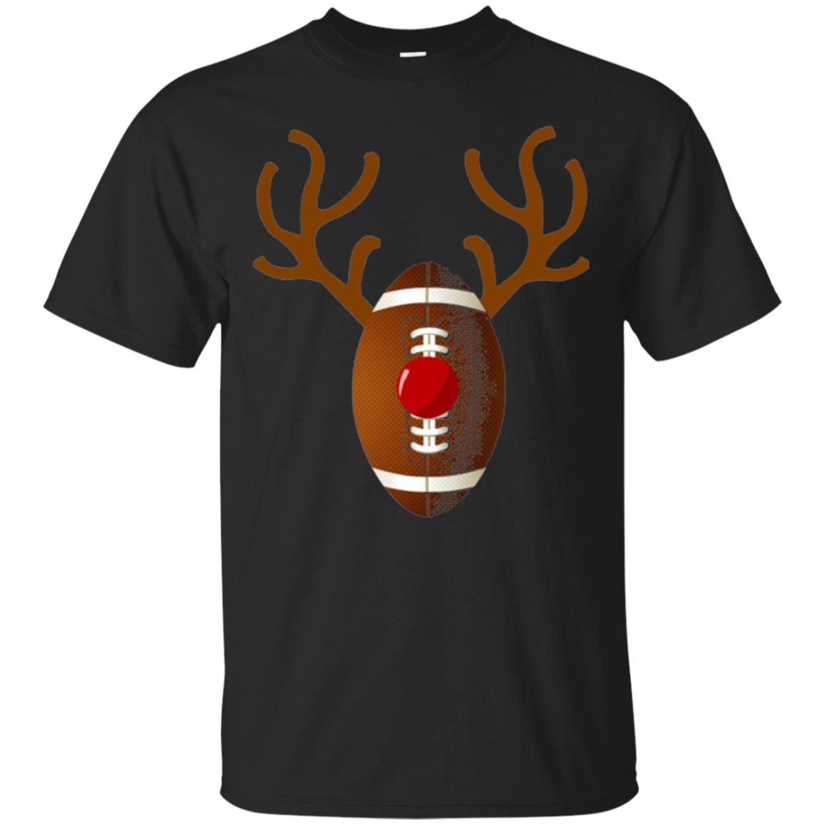 Reindeer Football Christmas T-shirt Black