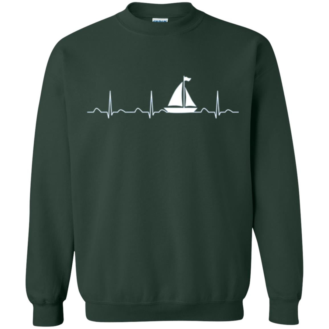 Boating Sailor T-shirt Heartbeat Forest Green
