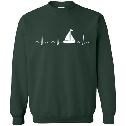 Boating Sailor T-shirt Heartbeat Forest Green