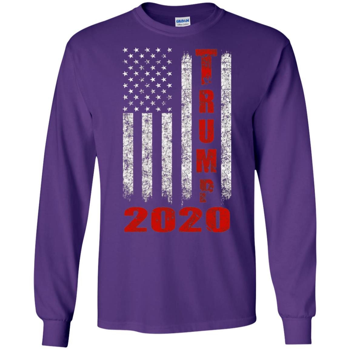 American Flag Vintage Design Trump 2020 T-shirt Purple