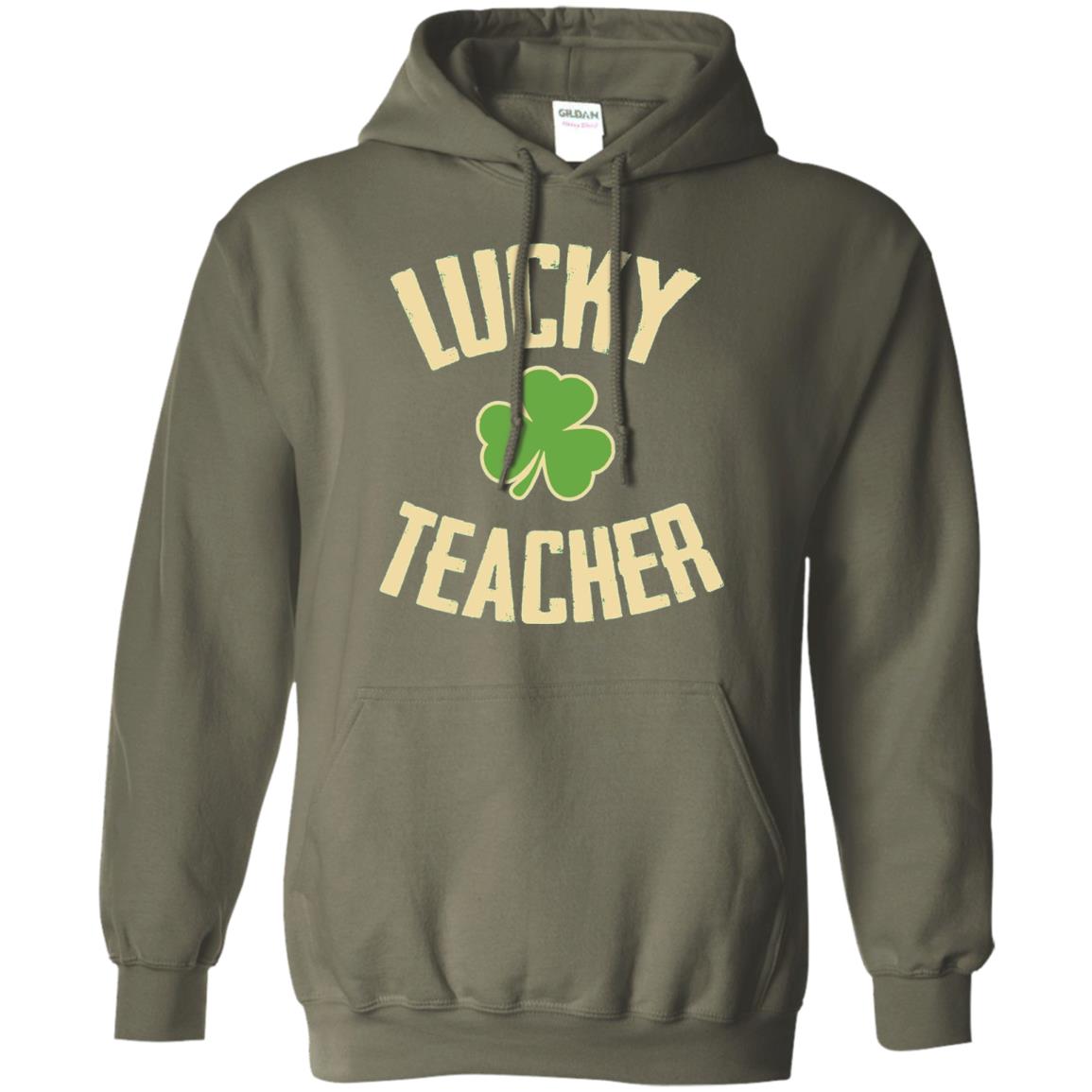 Lucky Teacher Shirt St. Patrick_s Day T-shirt Military Green