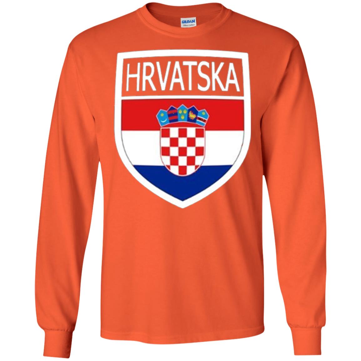 Croatia Shield T-shirt Hrvatska Patch Croatian Flag Badge Orange