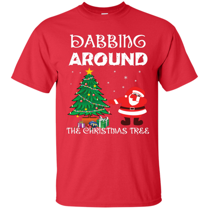 Christmas T-Shirt Dabbing Around The Christmas Tree Red