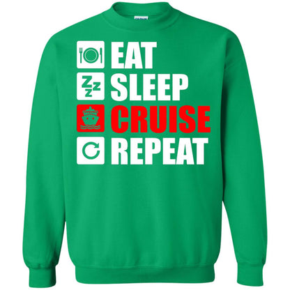 Eat Sleep Cruise Repeat Summer Vacation T-shirt Irish Green