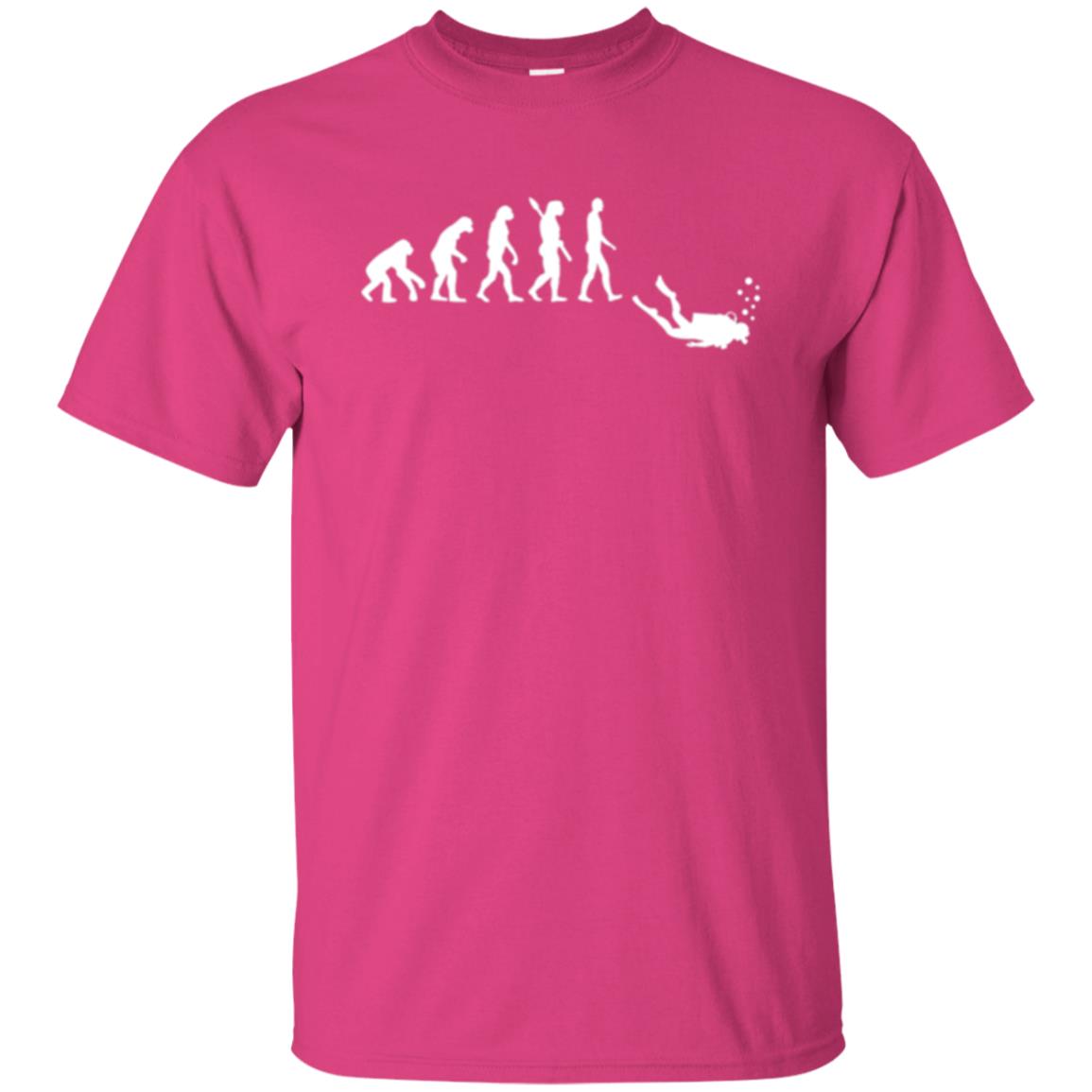 Evolution Of Man Funny Scuba Diving T-shirt Heliconia