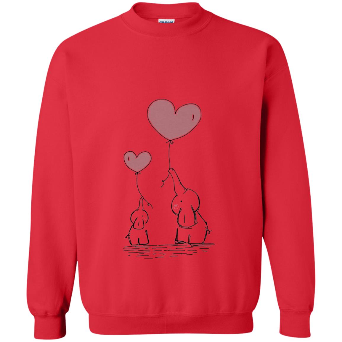 Elephants Mom Heart Balloons Family Shirt Red
