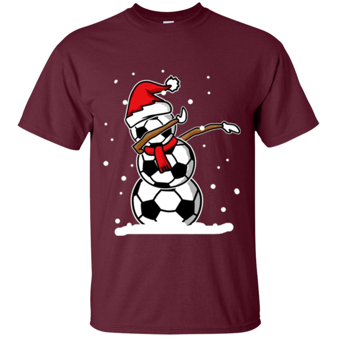 Christmas T-shirt Dabbing Snowman Ball Maroon