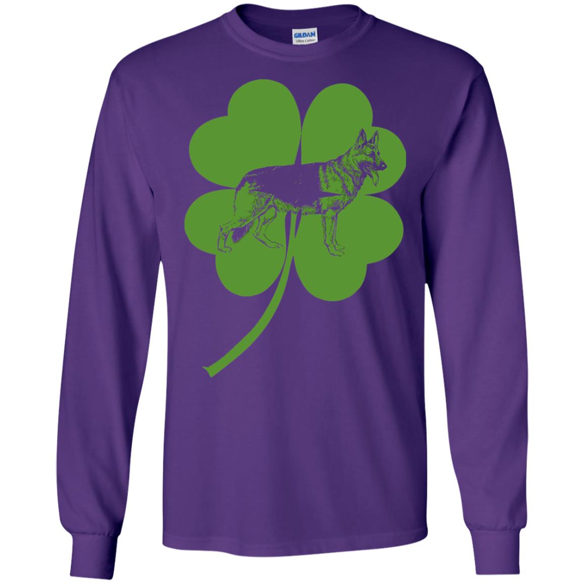 German Shepherd Shamrock St. Patrick_s Day T-shirt Purple