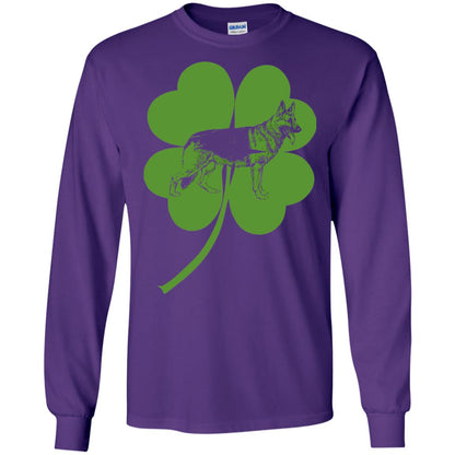 German Shepherd Shamrock St. Patrick_s Day T-shirt Purple