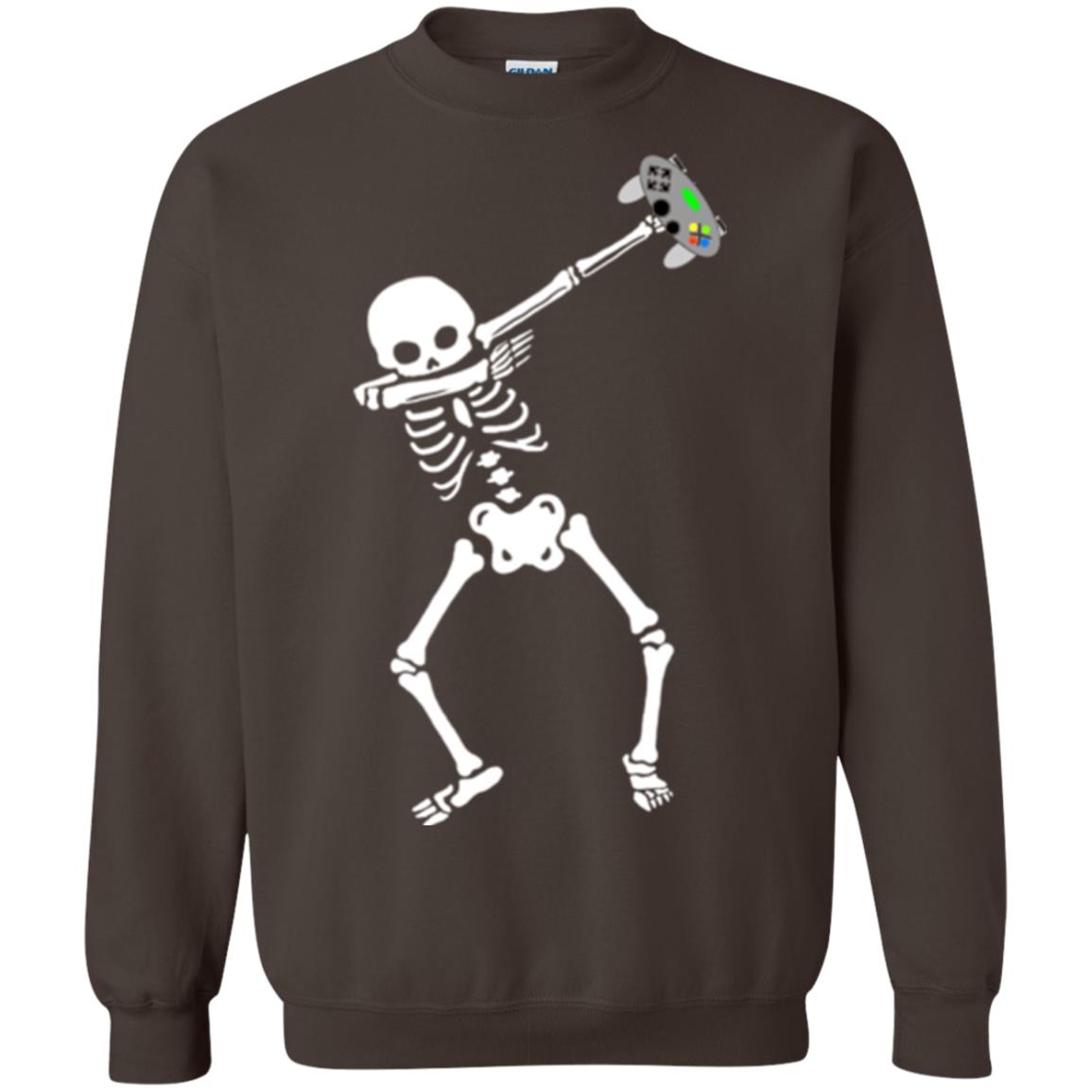 Gamer T-shirt Dabbing Skeleton Dark Chocolate