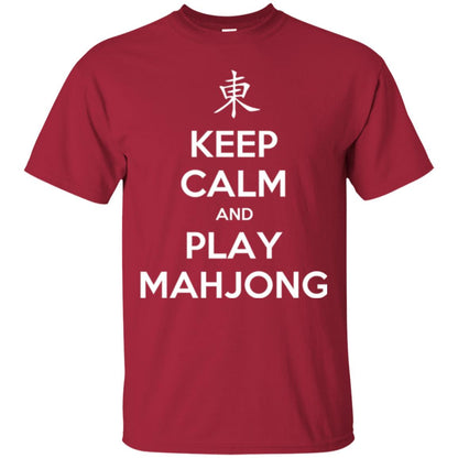 Mahjong Lovers T-shirt Keep Calm And Play Mahjong Cardinal
